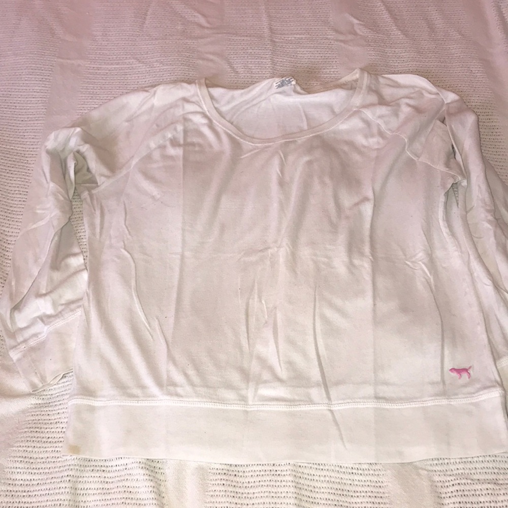 VS Pink white long sleeve Tee
